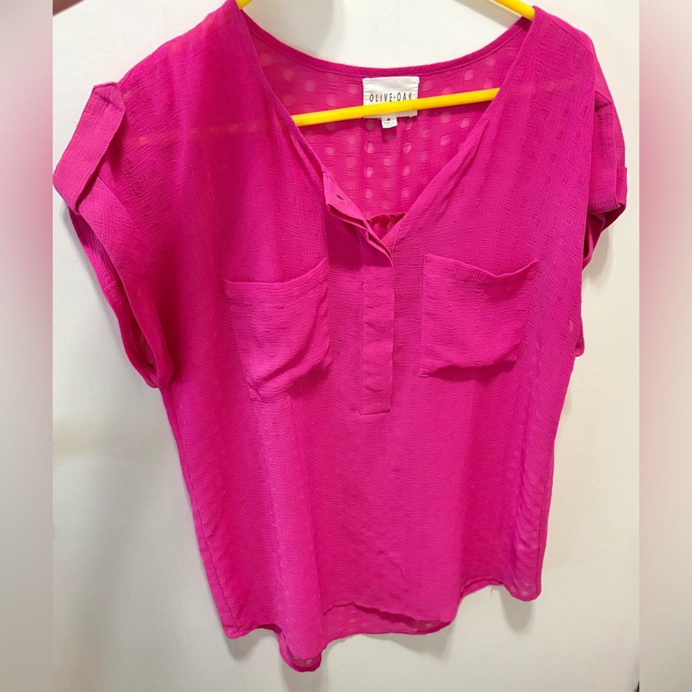 Olive & Oak Women's Pink Blouse- size medium